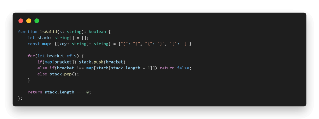 Valid Parenthesis problem solution